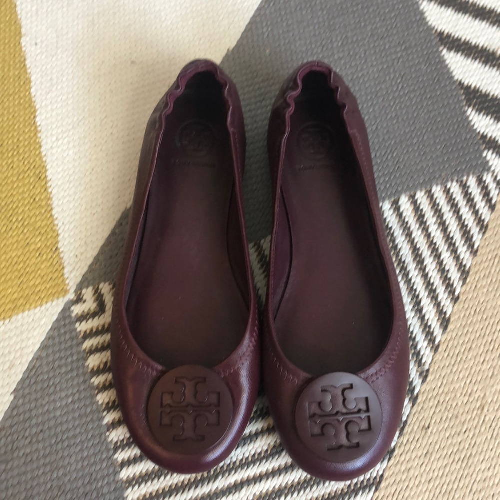 Tory Burch Flats Maroon/Bugandy 7.5